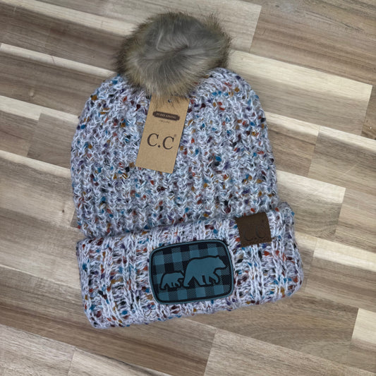 C.C Beanie - Bear & Cub - Confetti Ivory