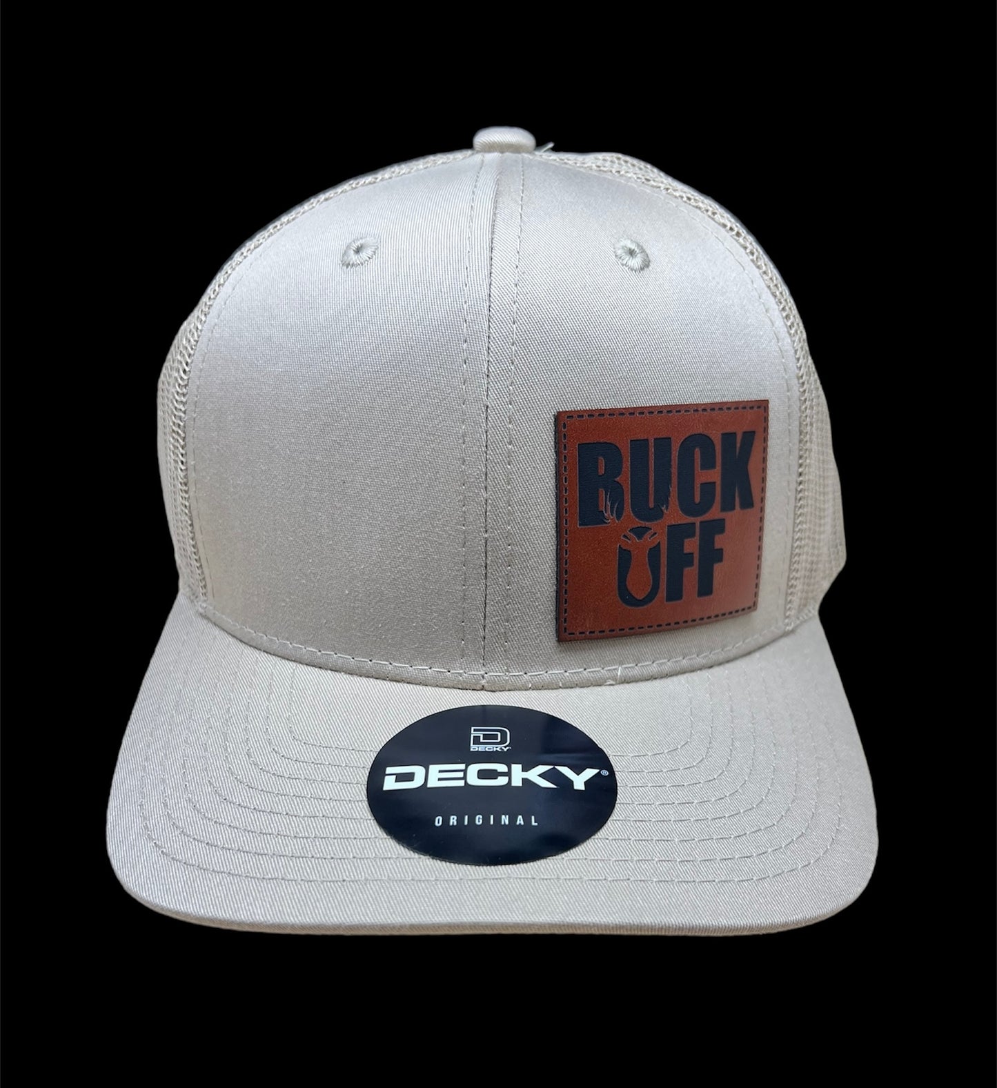 Buck Off - Structured Bill Trucker Hat - Khaki