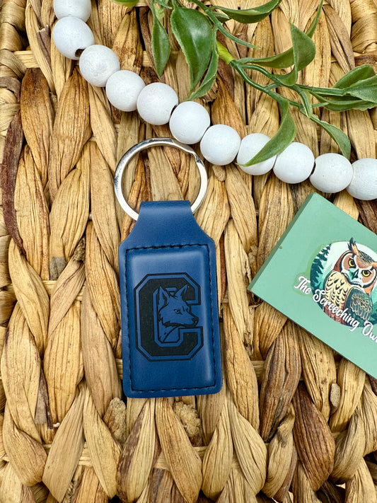 Candor Coyotes Leather Keychain