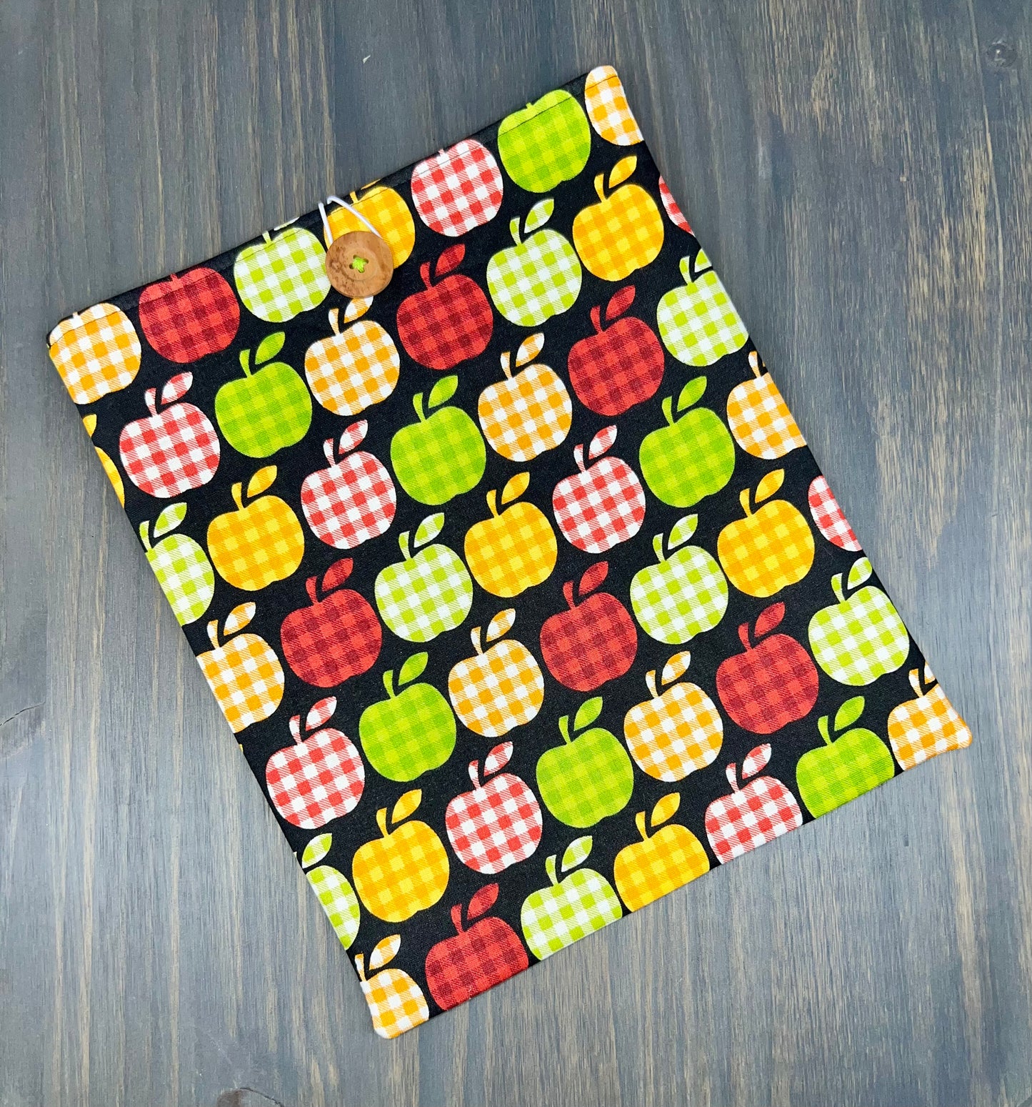 Plaid Apples Book/Tablet Sleeve - Large