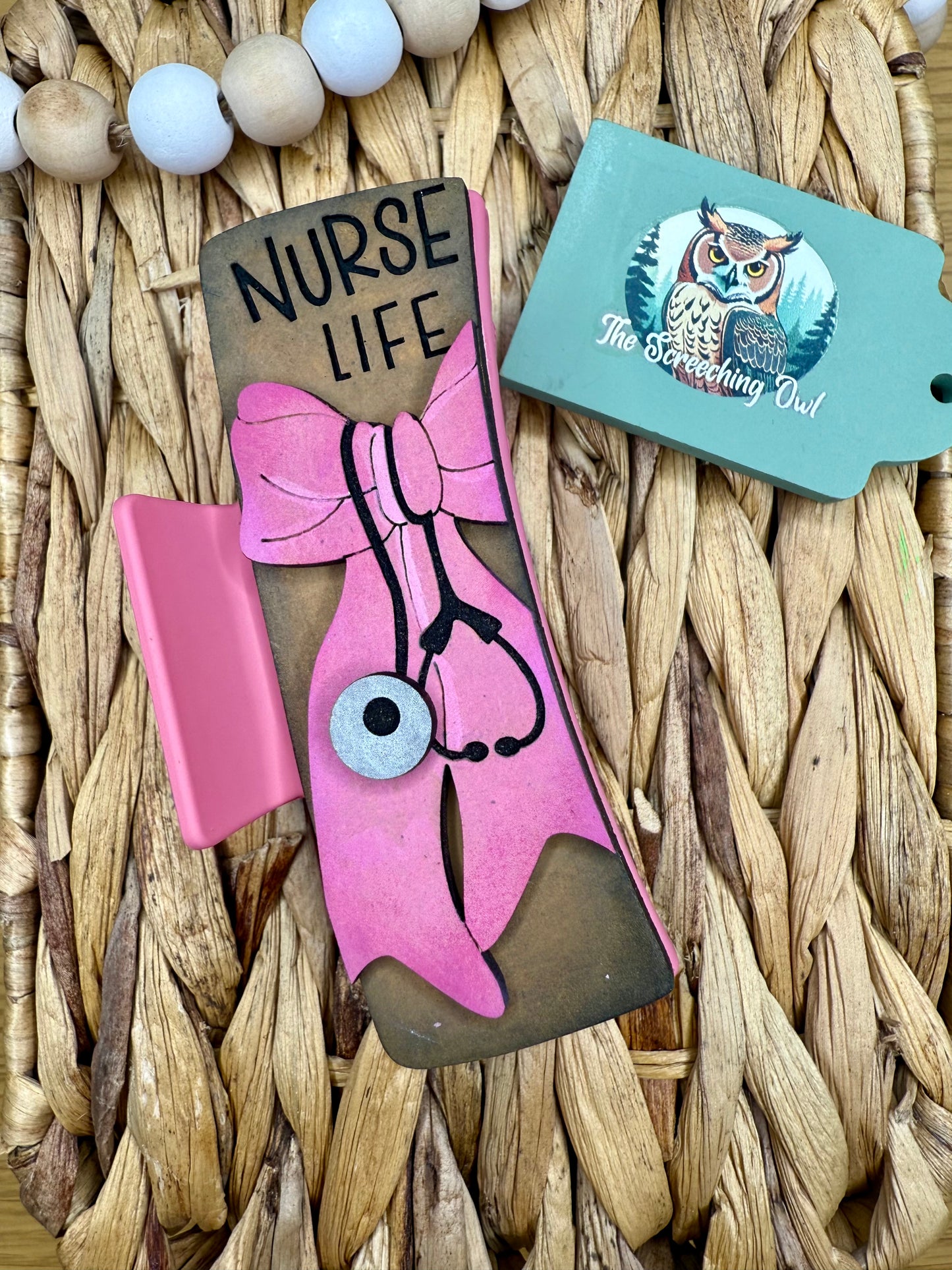 Nurse Life Bow Claw Clip