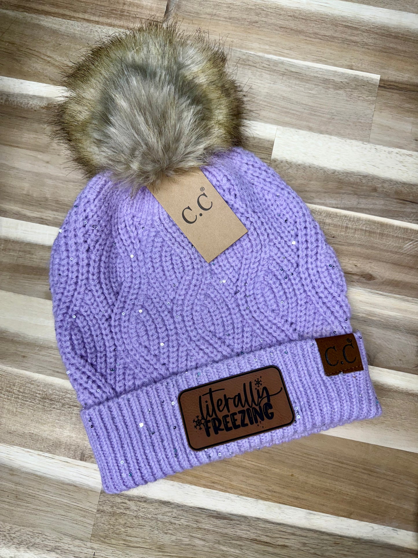 C.C. Beanie - Literally Freezing - Lavender with Sequins