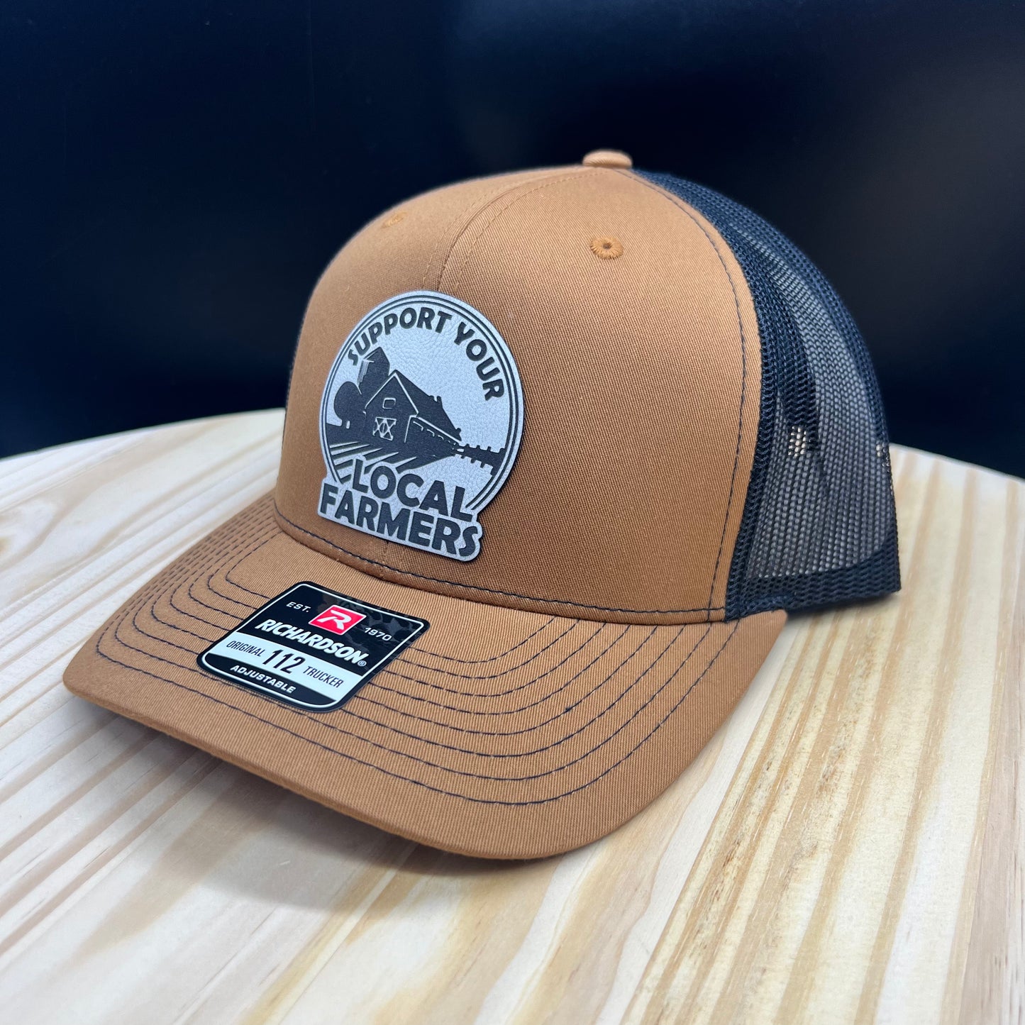 Support Your Local Farmers - Structured Bill Trucker Hat - Caramel/Black