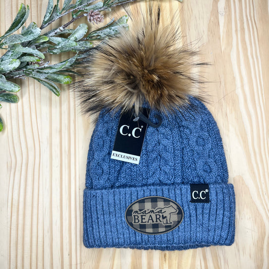 C.C Beanie Black Label - Mama Bear - Denim