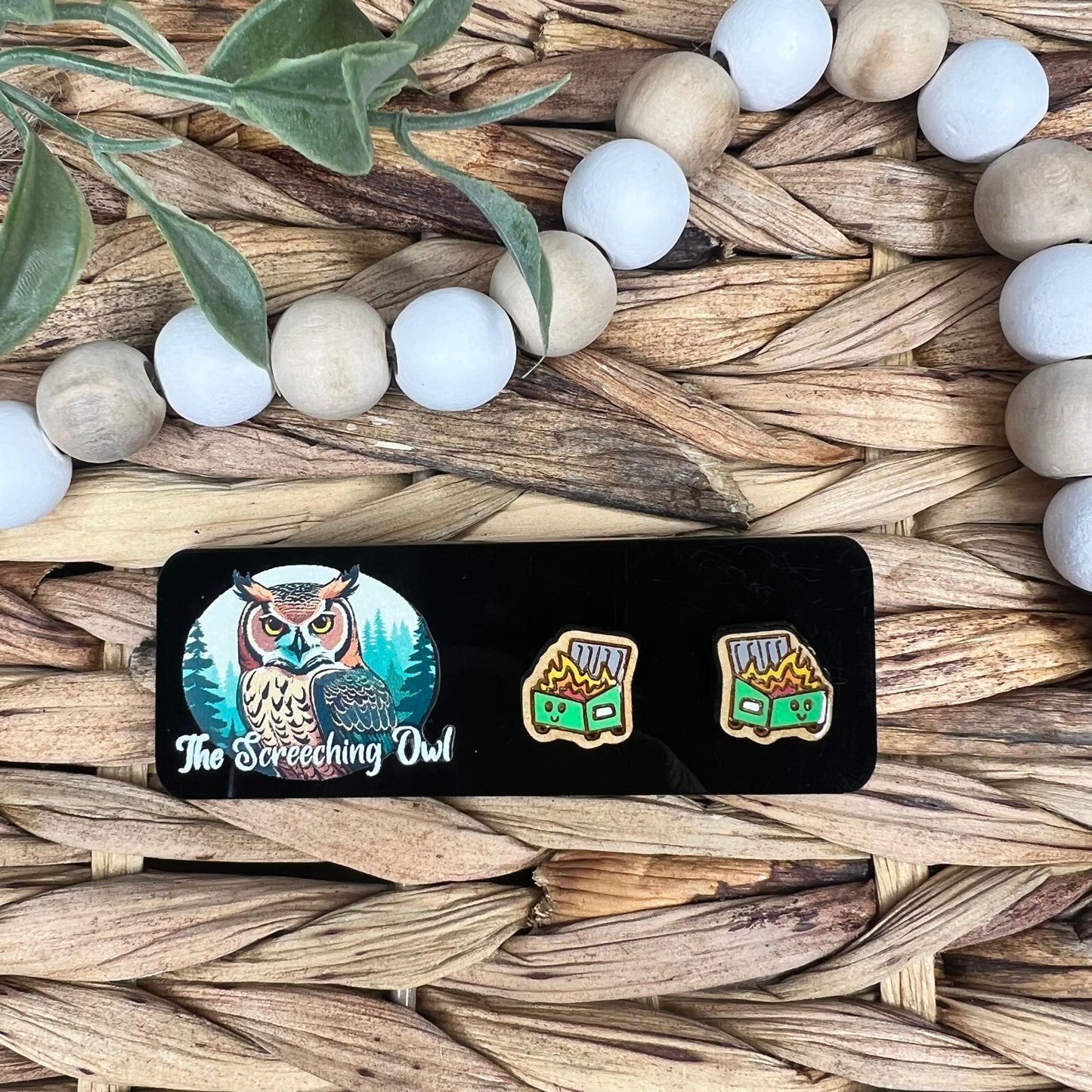 Dumpster Fire Stud Earrings