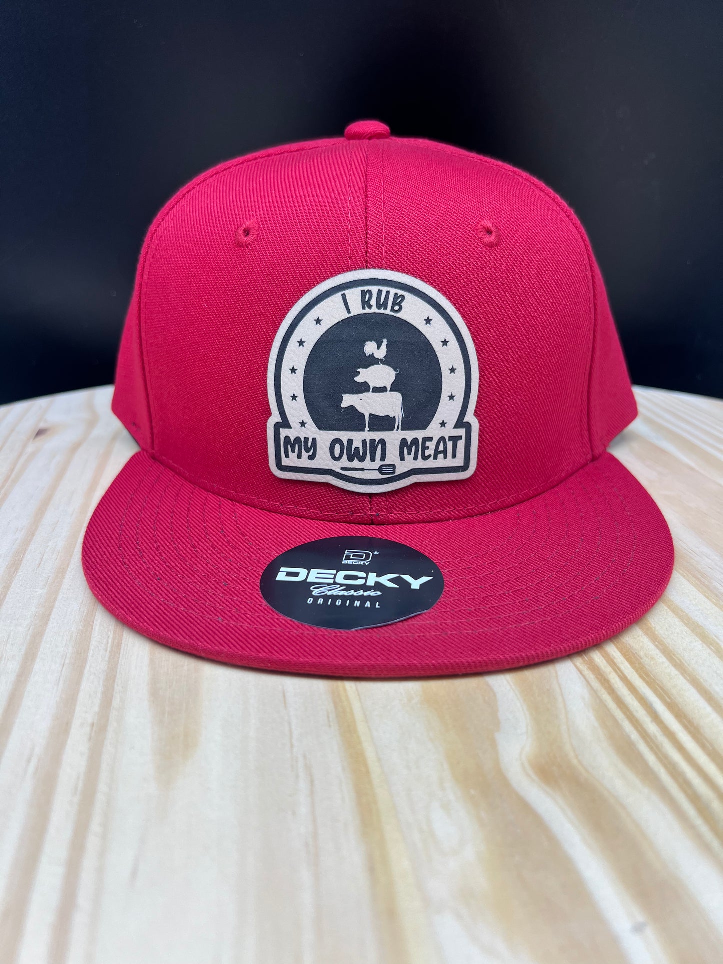 Rub My Meat - Flat Bill Hat - Cardinal Red