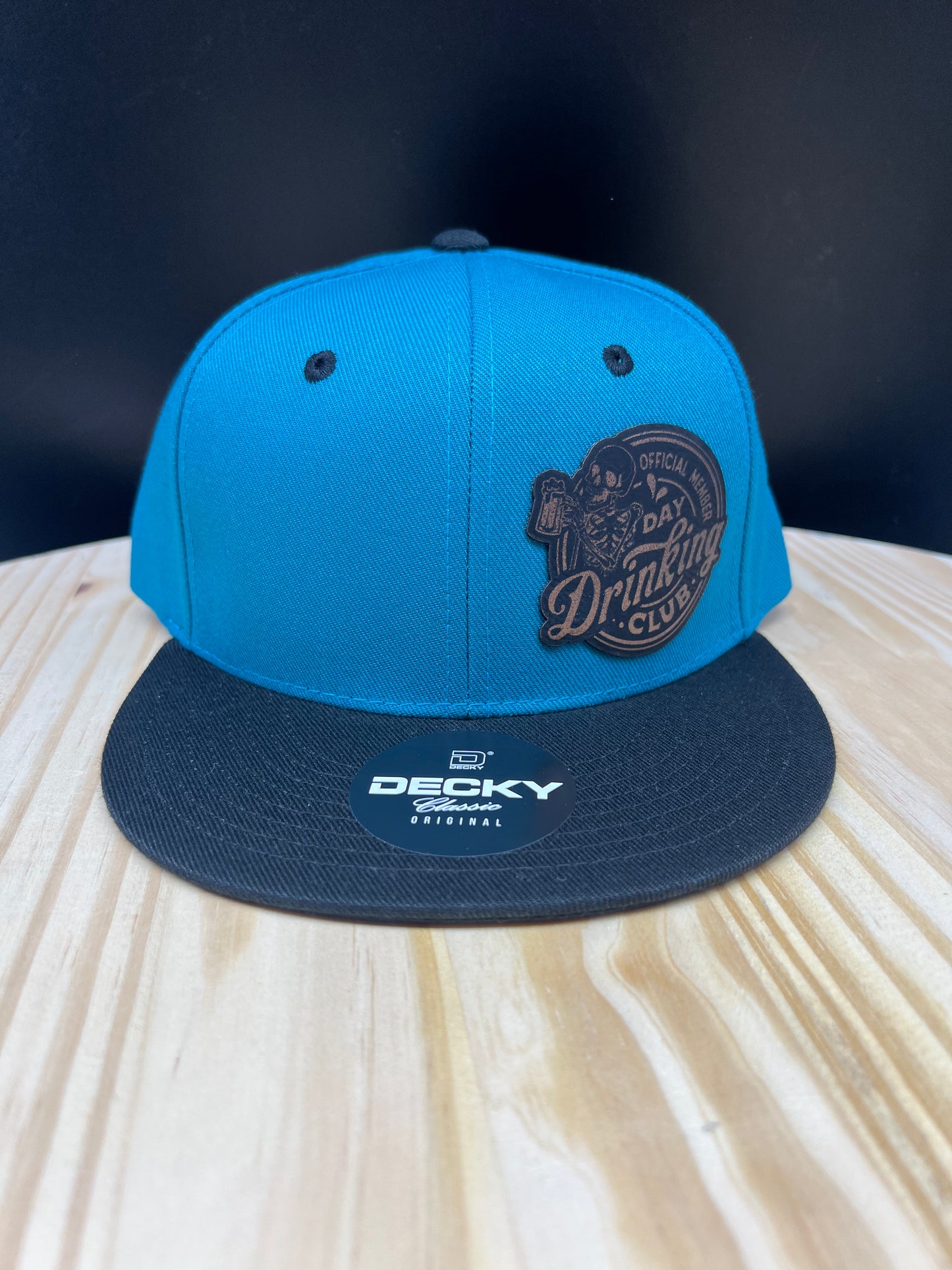 Day Drinking Club - Structured Flat Bill Hat - Teal/Black