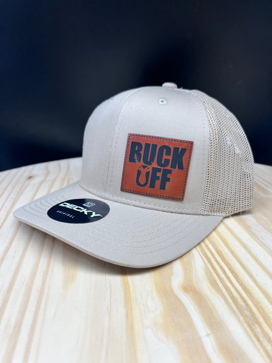 Buck Off - Structured Bill Trucker Hat - Khaki