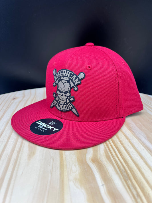 American Made Warrior - Flat Bill Structured Hat - Cardinal