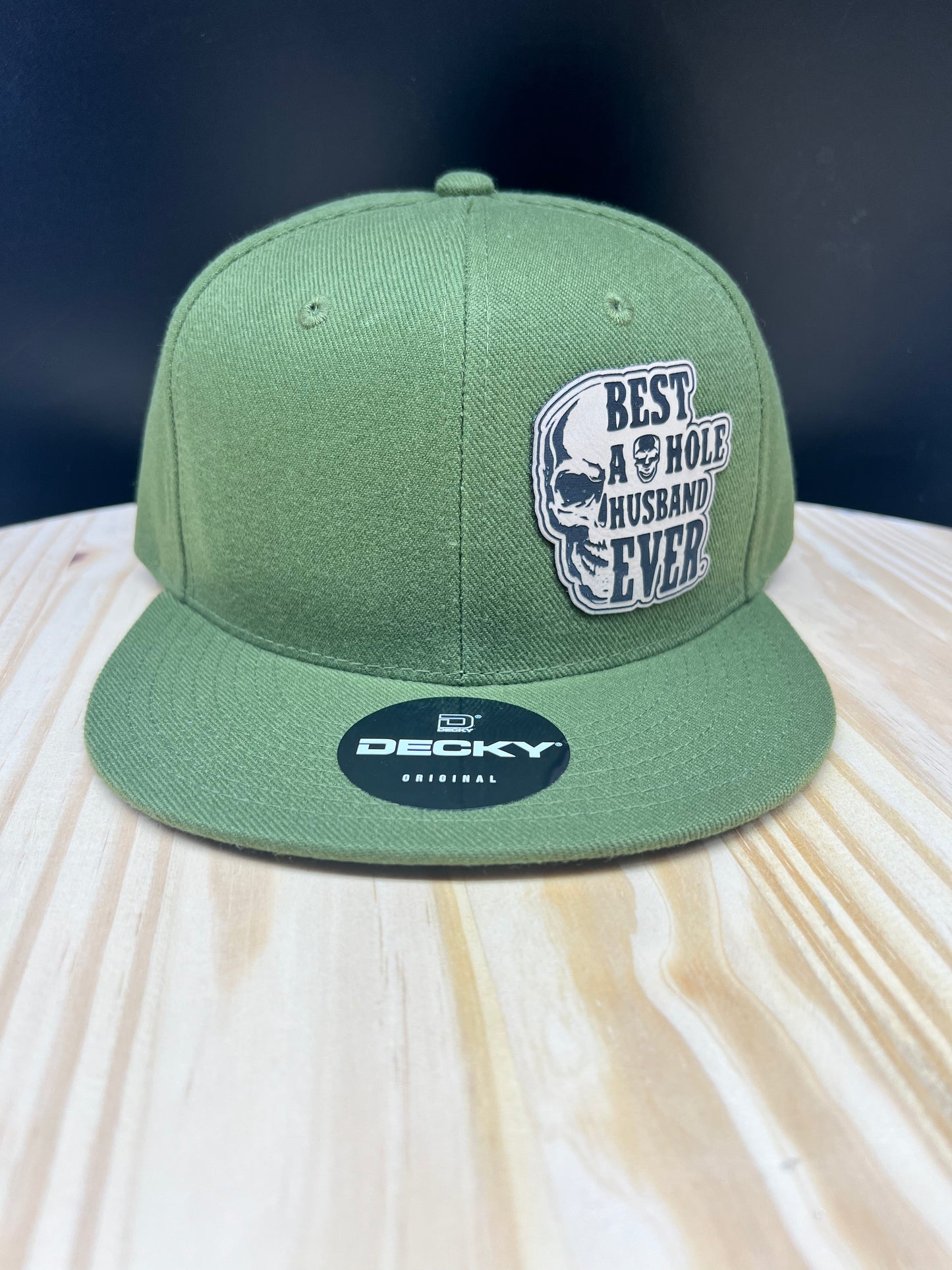 Best A-Hole Husband Ever - Flat Bill Structured Hat - Olive