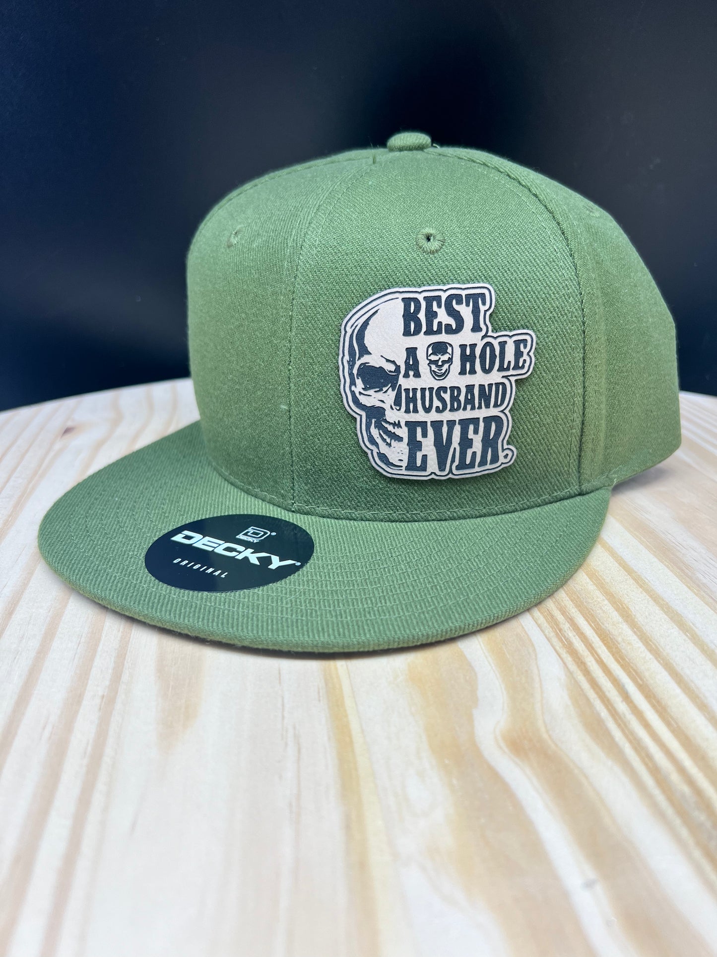 Best A-Hole Husband Ever - Flat Bill Structured Hat - Olive
