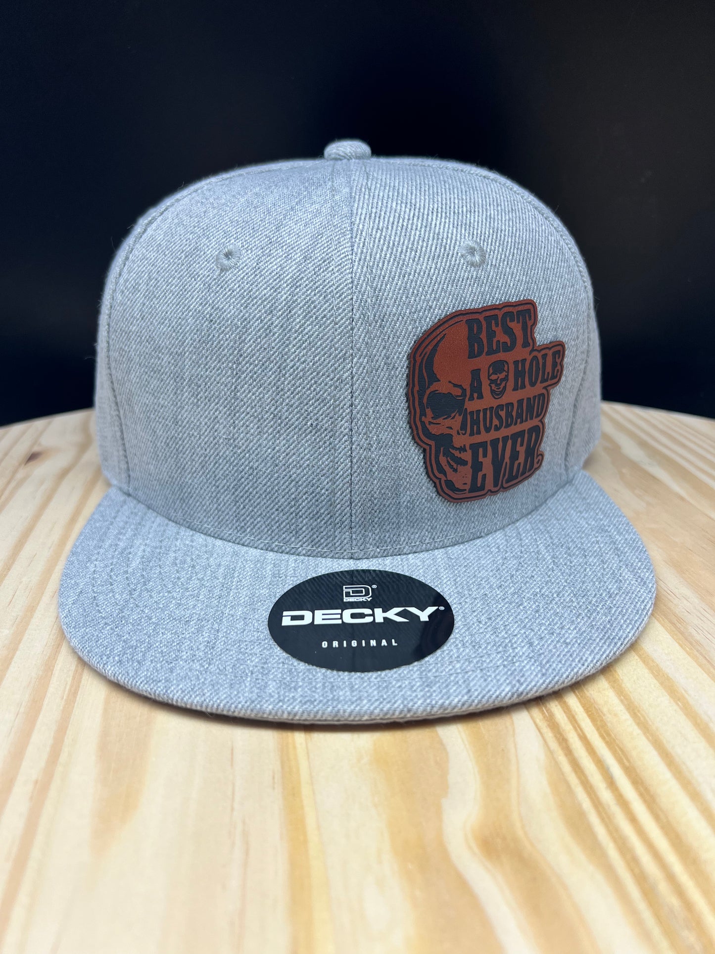 Best A-Hole Husband Ever - Flat Bill Structured Hat - Heather Gray