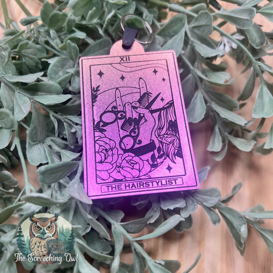 Hairstylist Tarot Card Acrylic Keychain - Color Shift