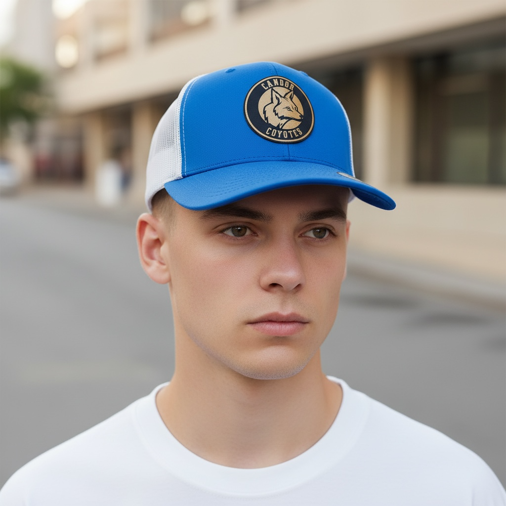 Candor Coyotes Circle Logo - Steel Blue/Silver