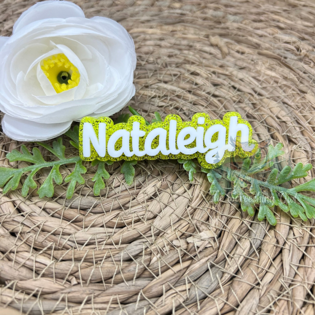 Custom Name Acrylic Hair Clips