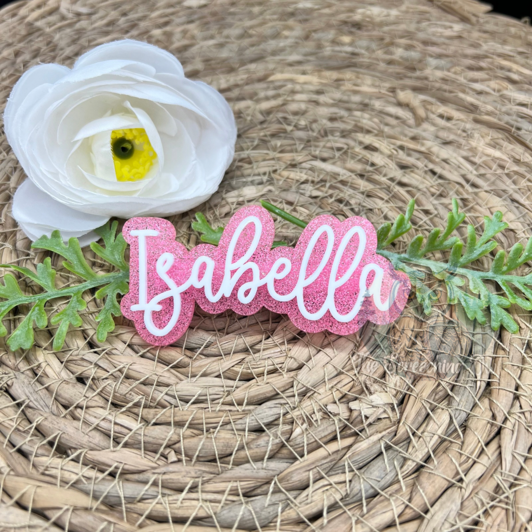 Custom Name Acrylic Hair Clips