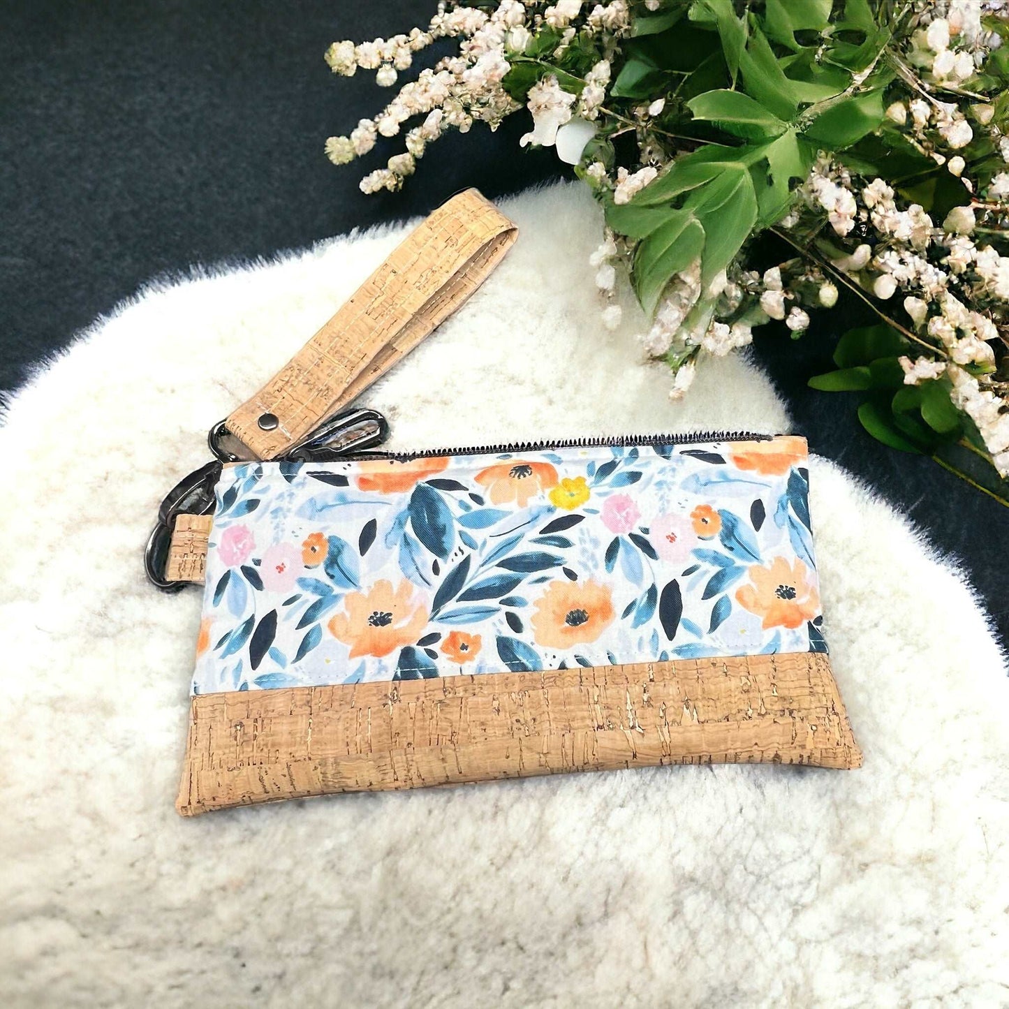 Watercolor Floral Wristlet Wallet
