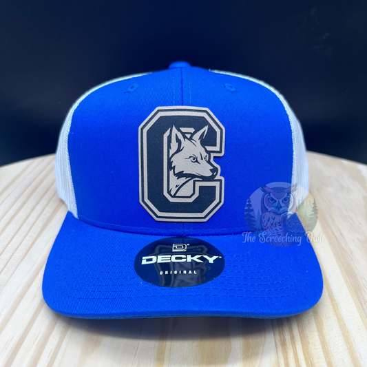 Candor Coyotes - Structured Bill Trucker Hat - Royal Blue/White