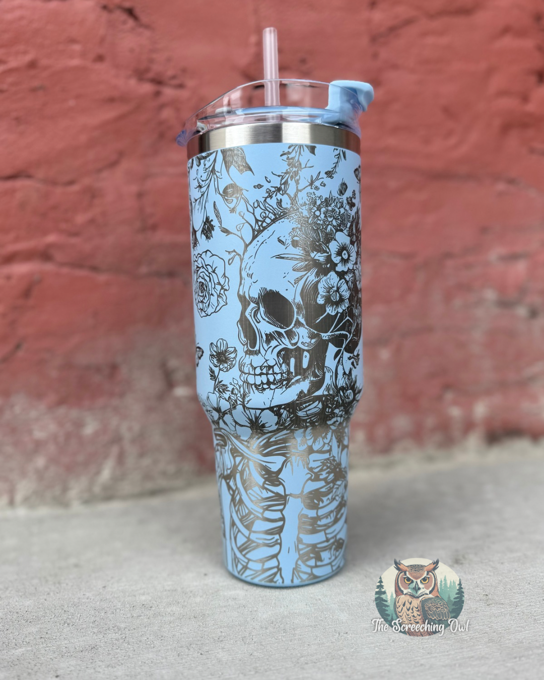 Skull & Flowers 40oz Tumbler