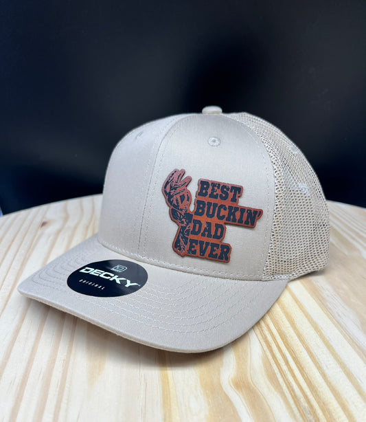 Best Buckin’ Dad - Structured Bill Trucker Hat - Khaki