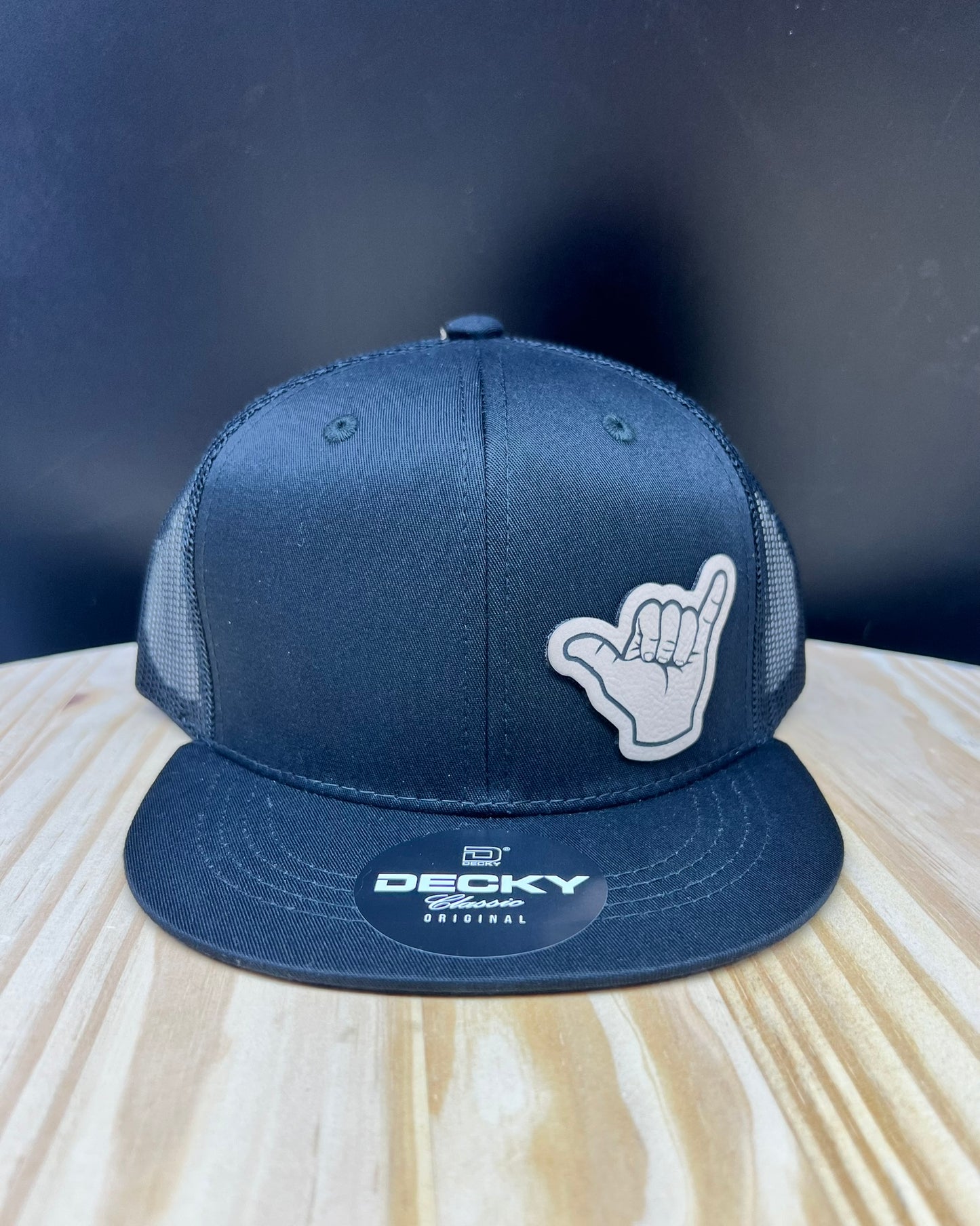 Hang Loose - YOUTH Flat Bill Trucker Hat - Black