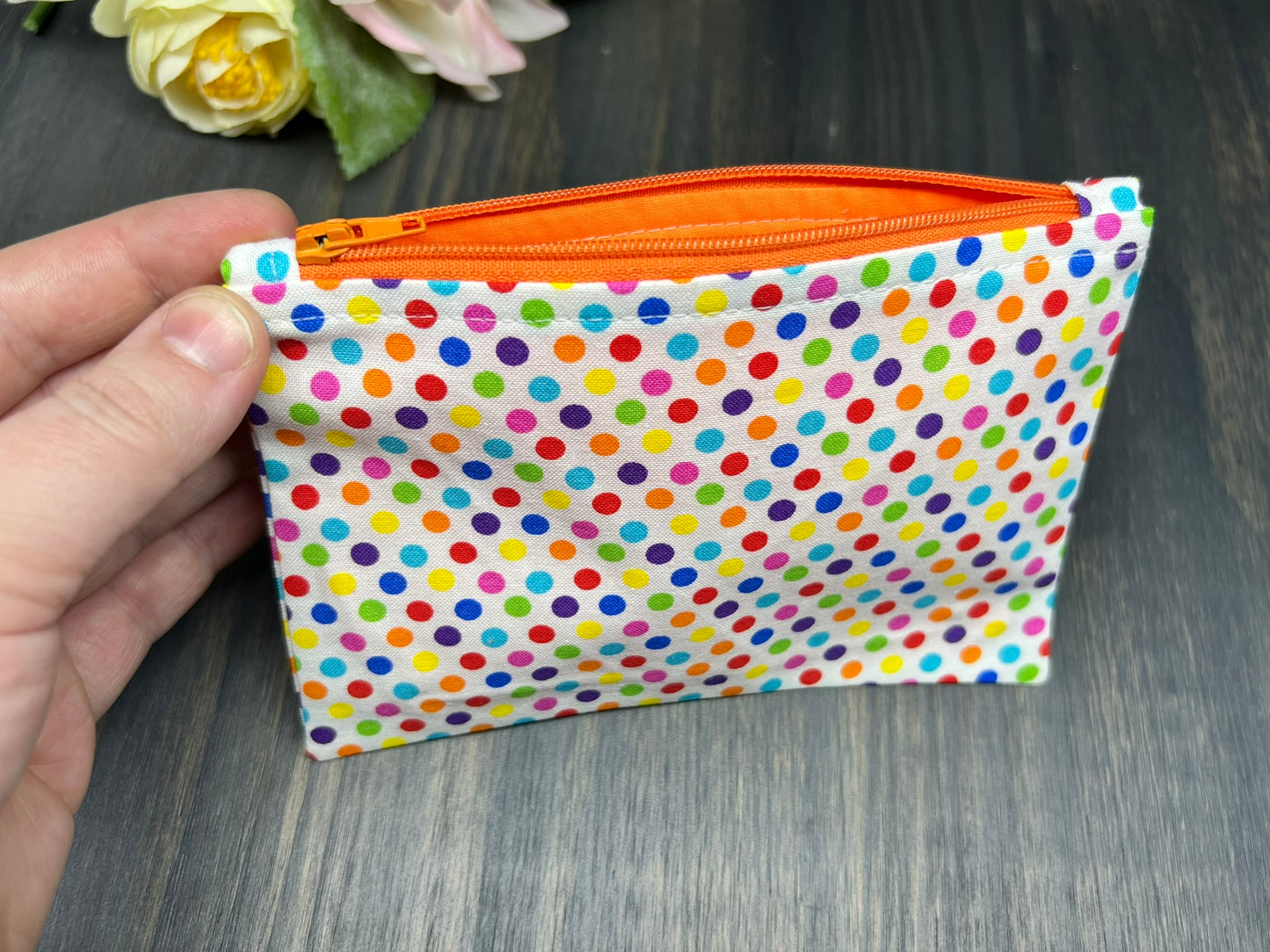 Rainbow Polka Dot Pouch
