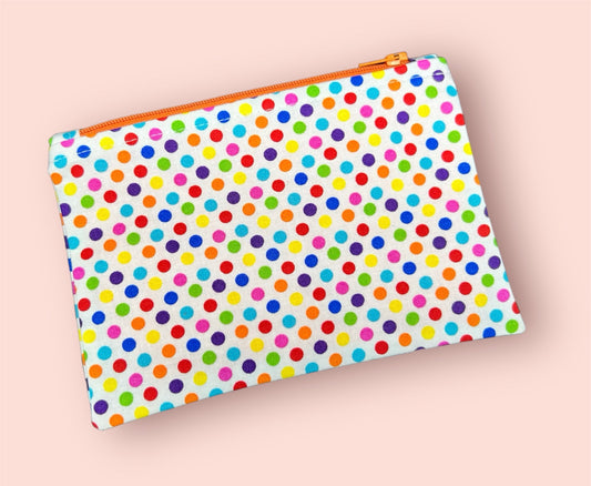 Rainbow Polka Dot Pouch