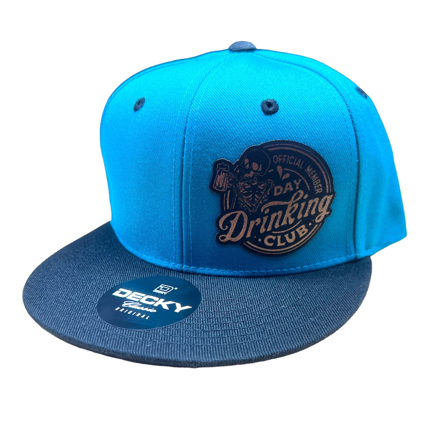 Day Drinking Club - Structured Flat Bill Hat - Teal/Black