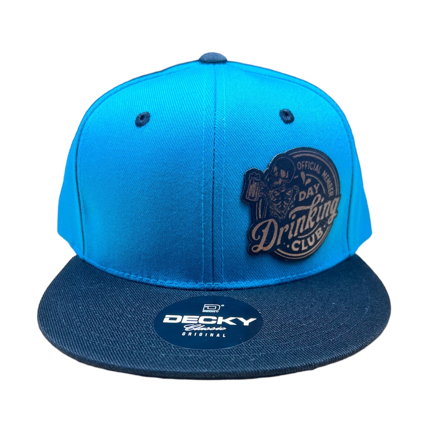 Day Drinking Club - Structured Flat Bill Hat - Teal/Black