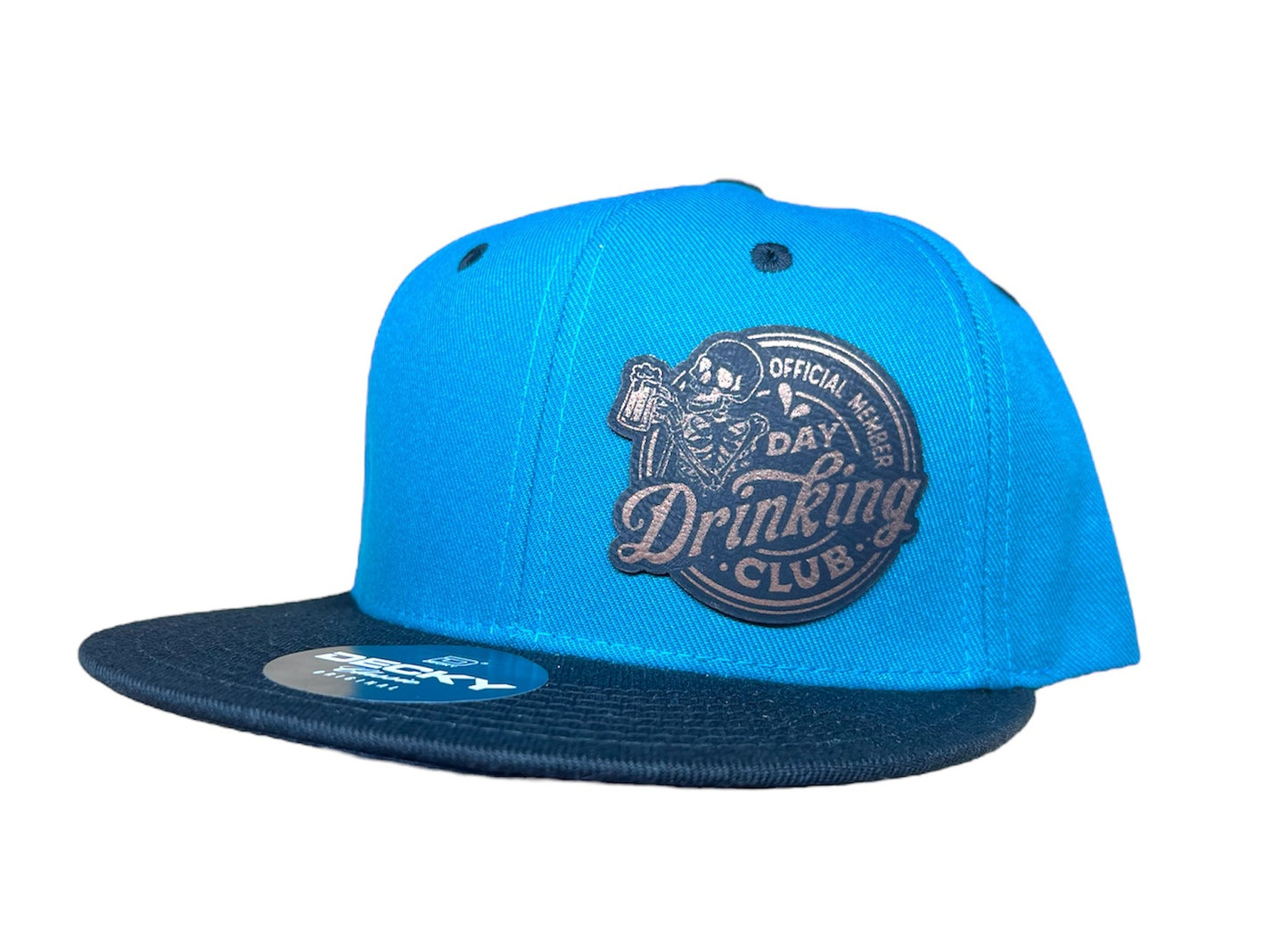 Day Drinking Club - Structured Flat Bill Hat - Teal/Black