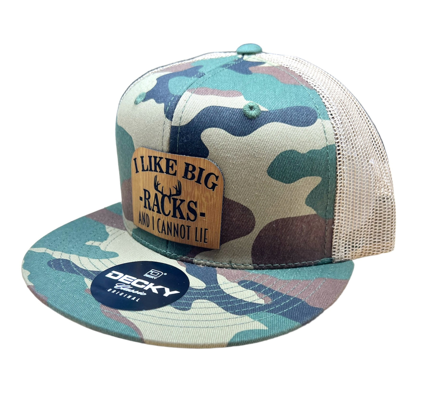 Big Racks - Flat Bill Trucker Hat- Camo/Khaki