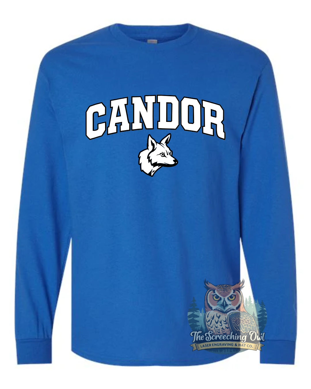 Candor Coyotes - Adult Long Sleeve Tee - Blue