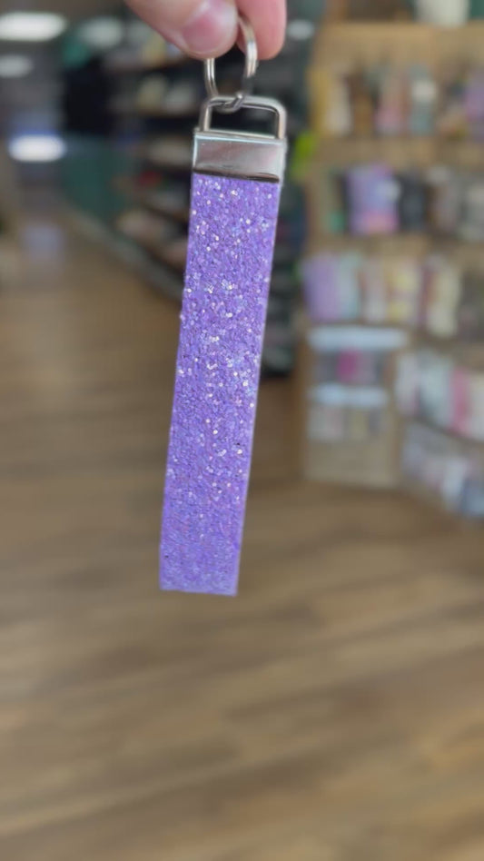 Grape Ice Glitter Wristlet Keychain