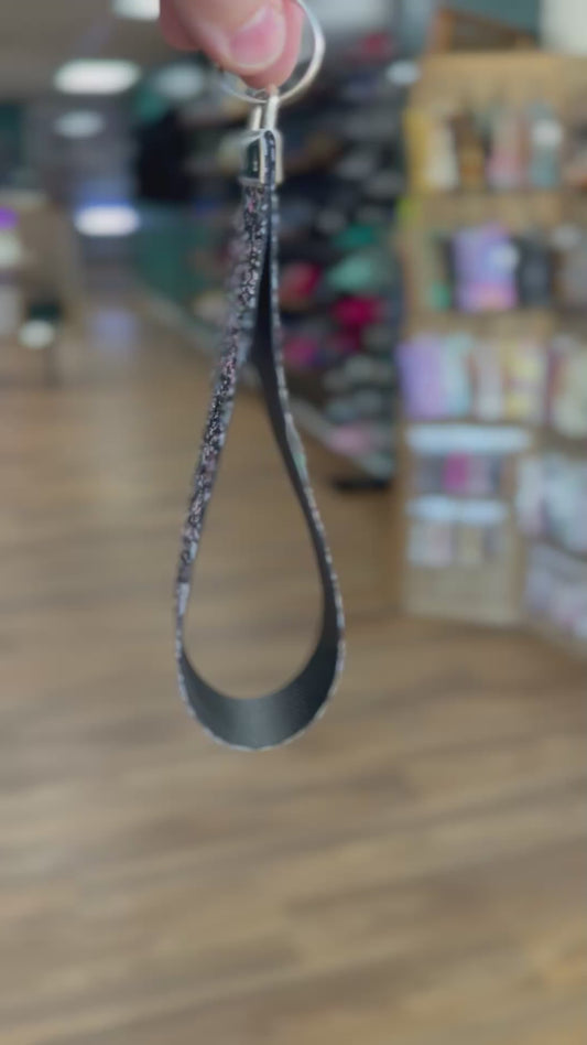 Black Rainbow Glitter Key Fob