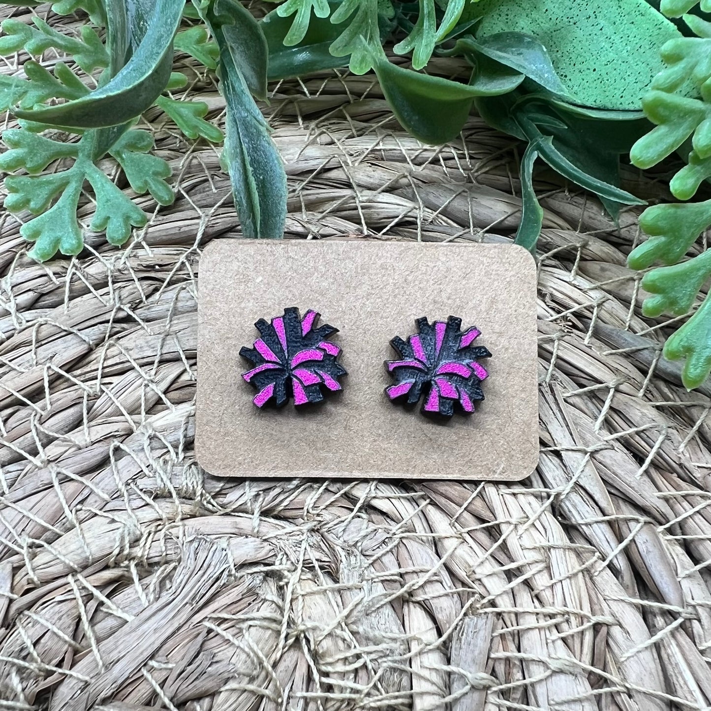 Cheer Pom Pom Stud Earrings