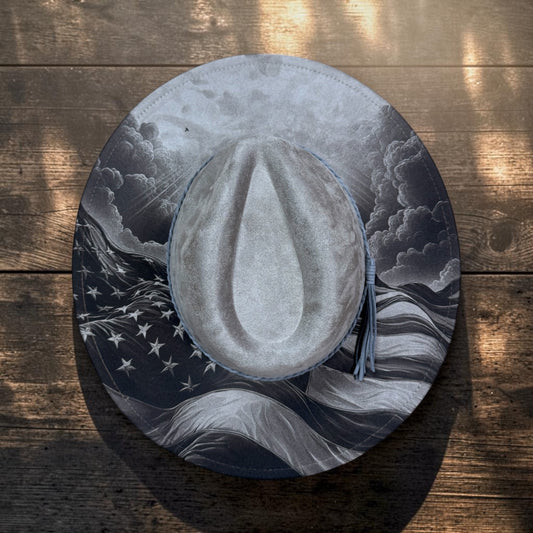 USA Flag in the Sky Wide Brim Hat