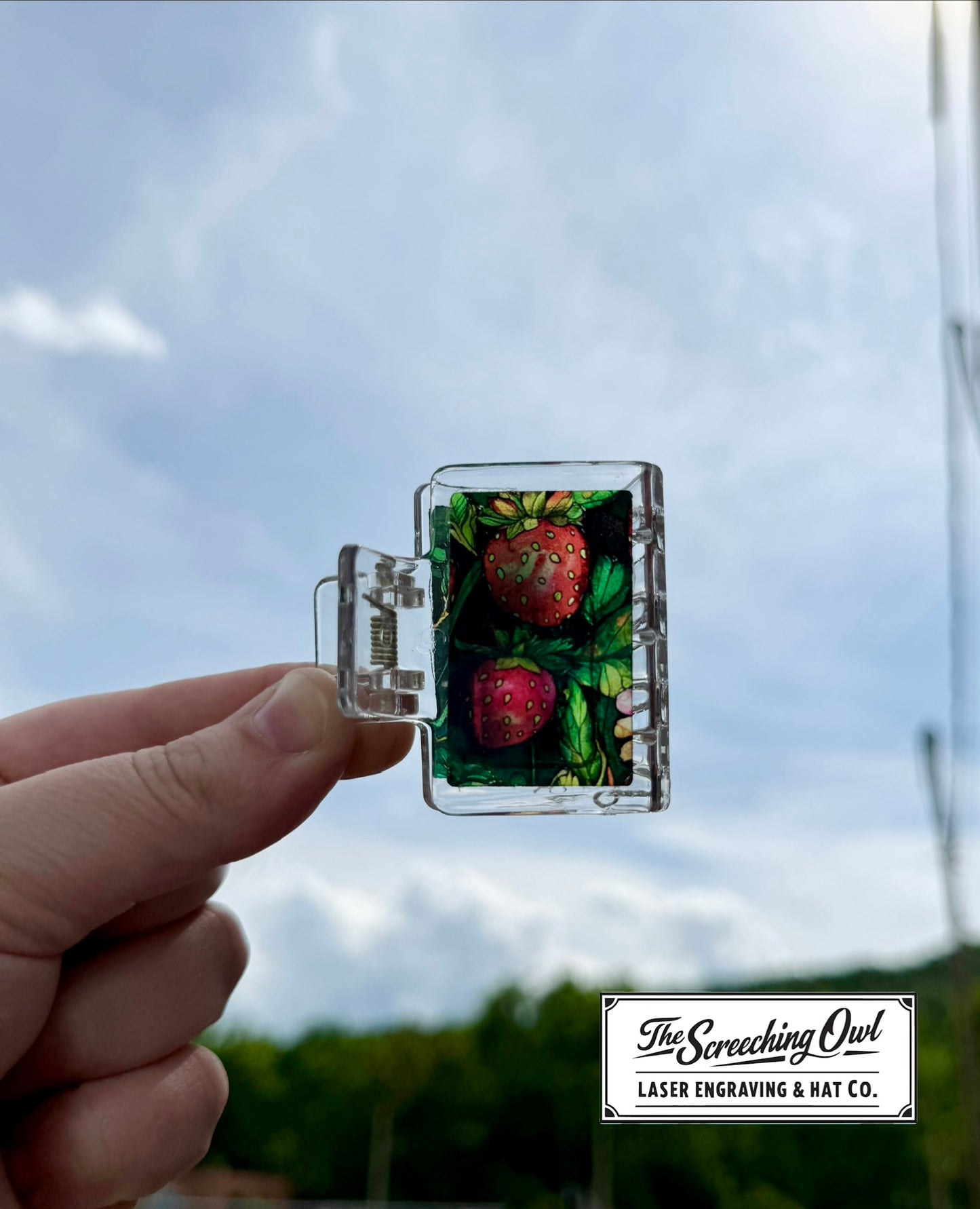 Strawberry Stained Glass Claw Clip