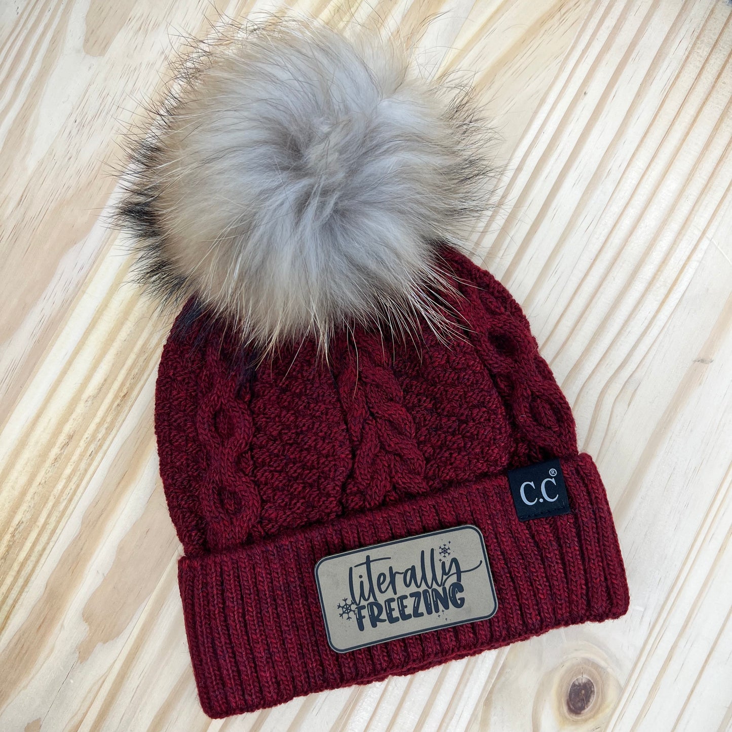 C.C Beanie Exclusive - Black Label Ribbed Cuff - Pick Your Patch - Burgundy