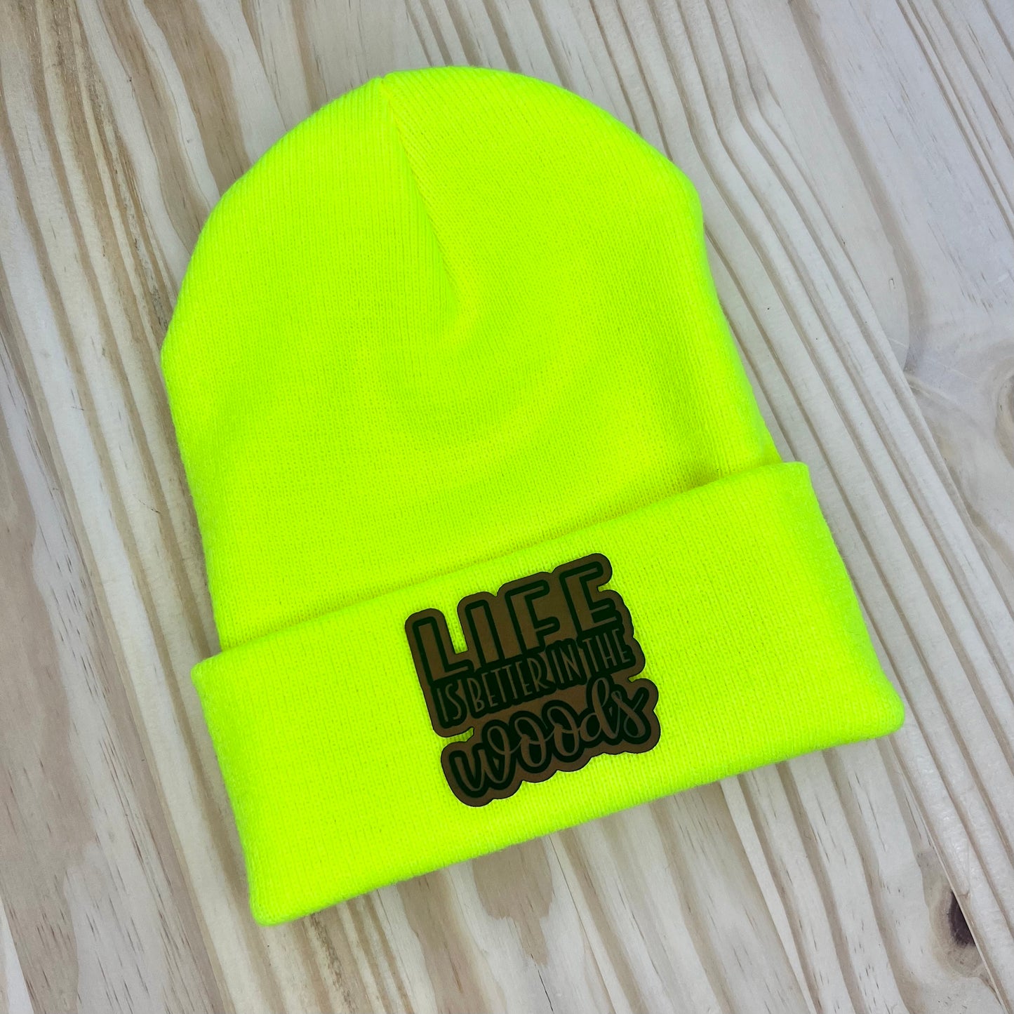 Beanie - Pick Your Patch - Safety Yellow