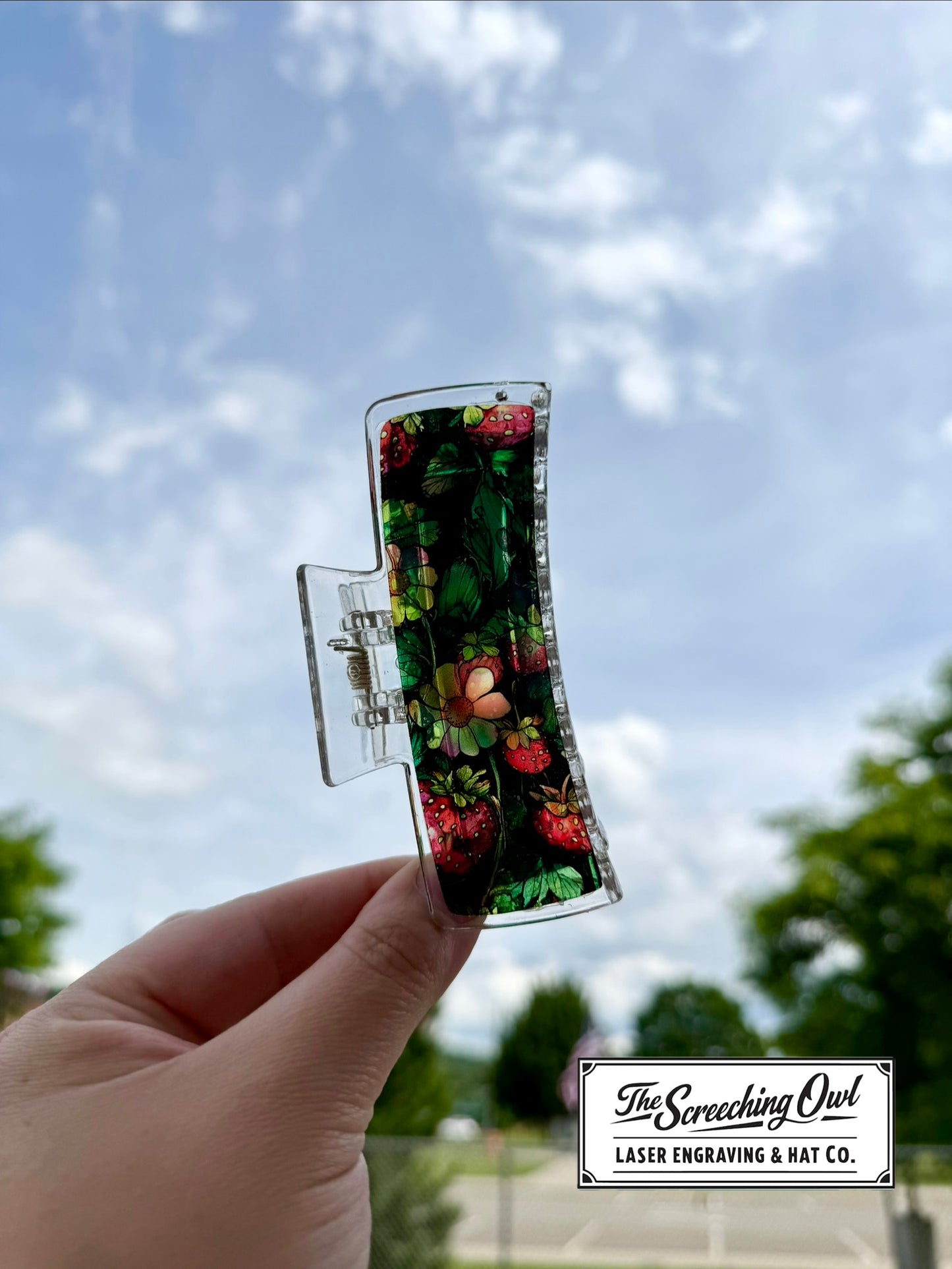 Strawberry Stained Glass Claw Clip