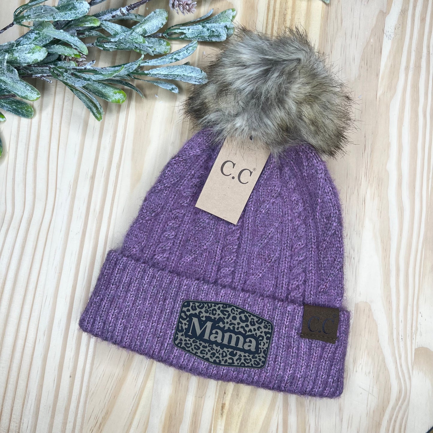 C.C Beanie - Leopard Print Mama - Lavendar