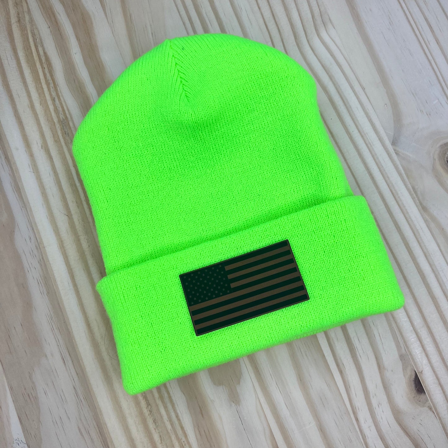 Beanie - Pick Your Patch - Neon Green