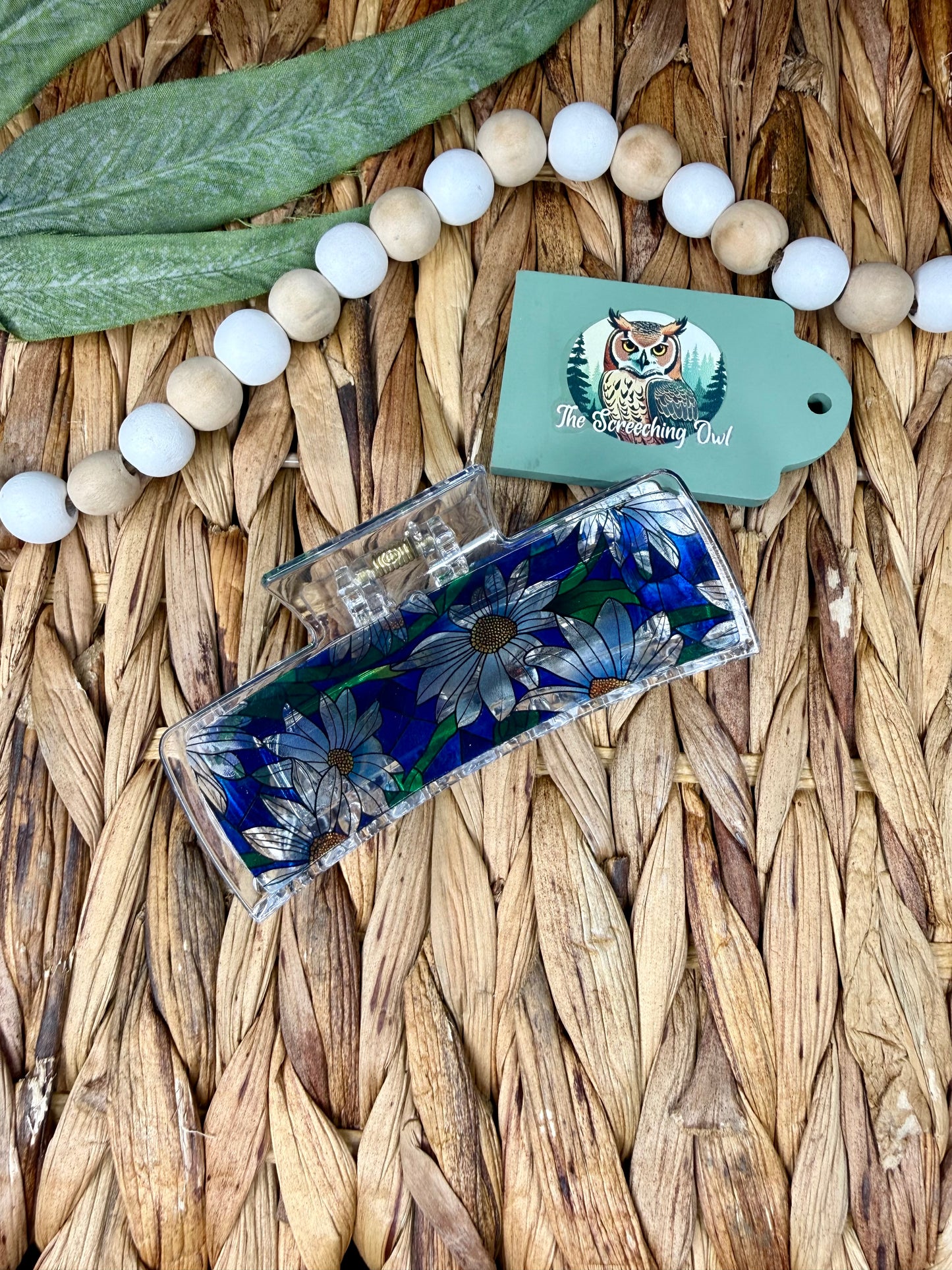Daisy Stained Glass Claw Clip