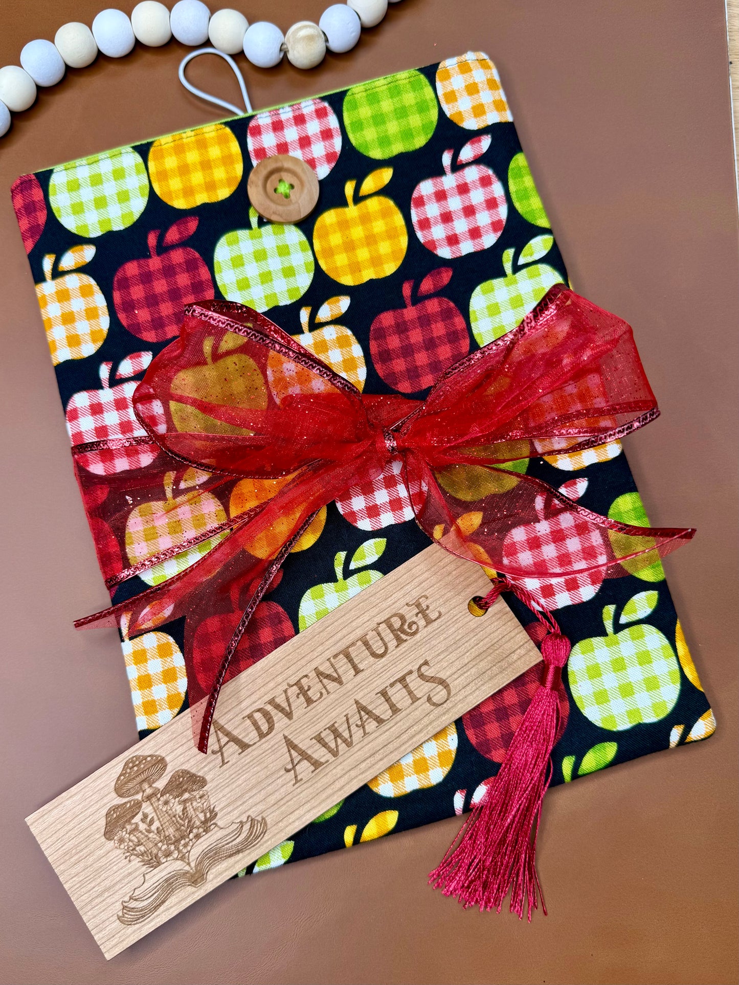 Plaid Apples Book Sleeve Gift Set - Small
