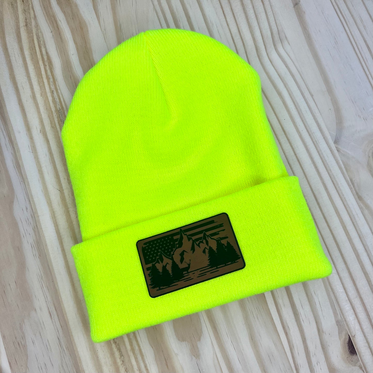 Beanie - Pick Your Patch - Safety Yellow