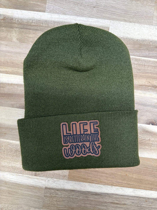 Beanie - Life is Better in the Woods - Olive