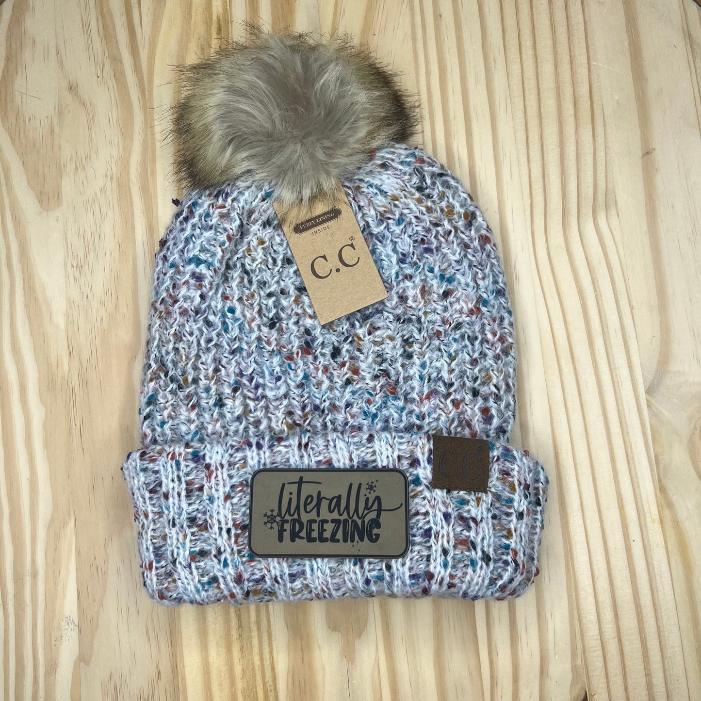 C.C Beanie - Confetti Ribbed - Pick Your Patch - Ivory