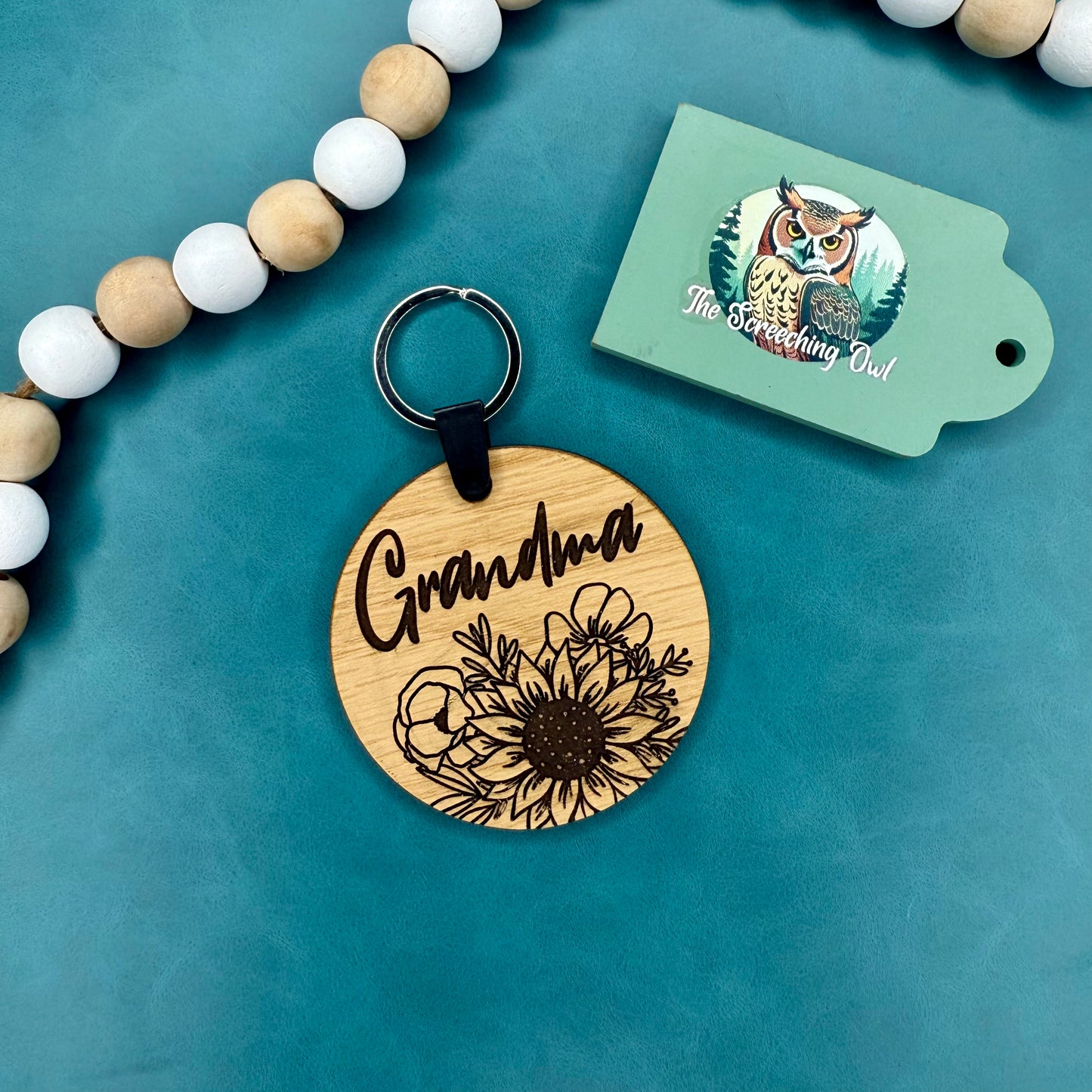 Floral Family Names Keychain