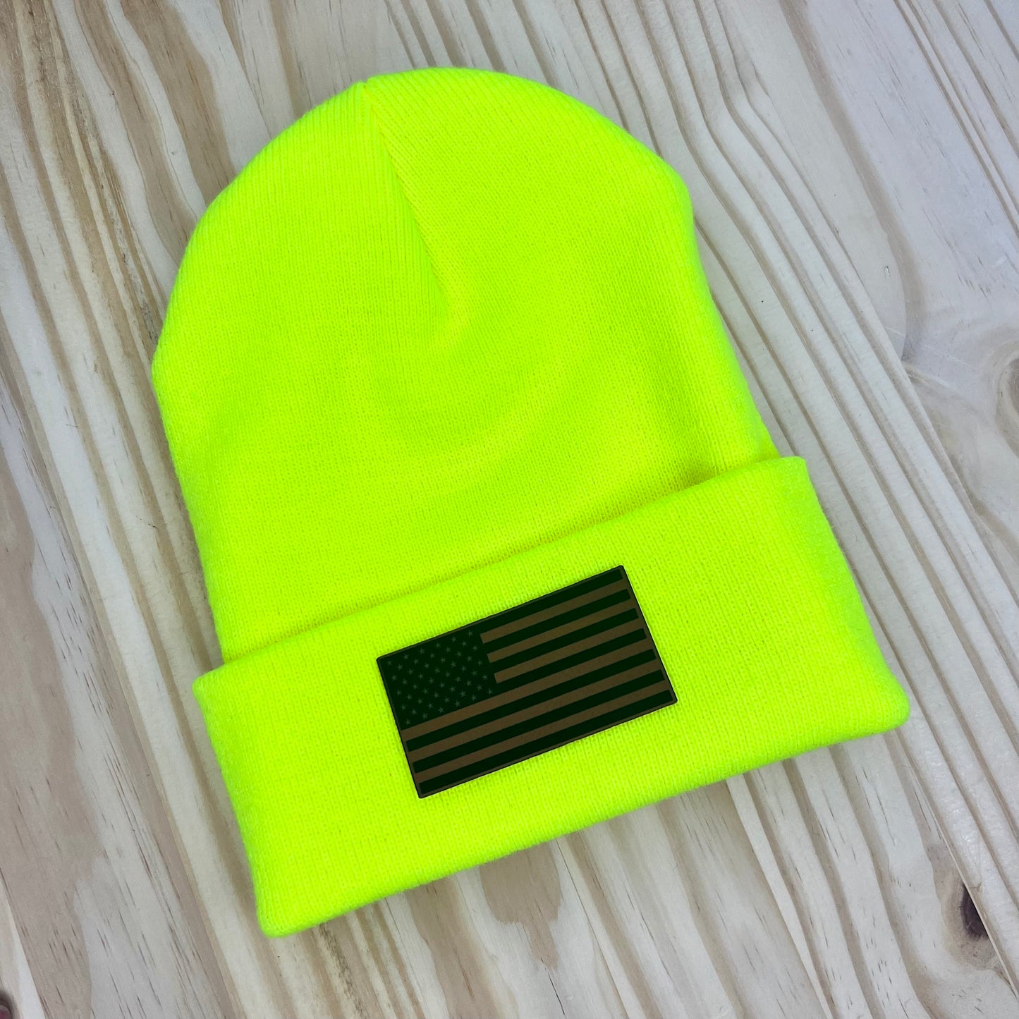 Beanie - Pick Your Patch - Safety Yellow