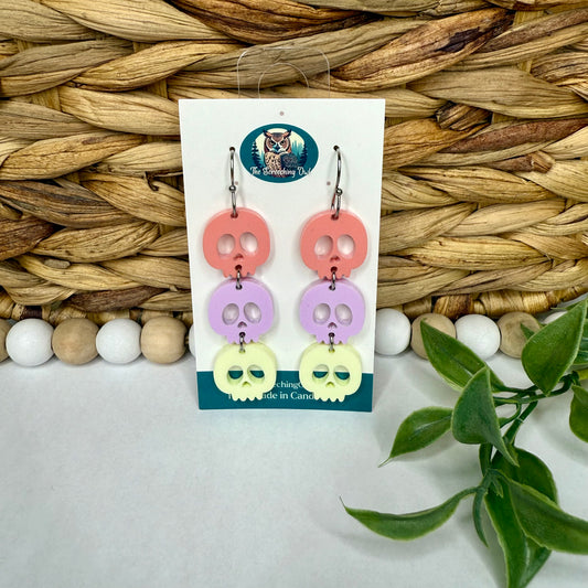 Stacked Skulls Earrings